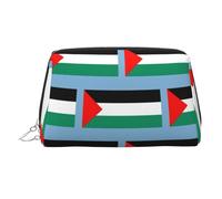 Palestine Flag Printed Zippered Toiletry Bag, Wide Open Storage Case for Personal Care Items and Cosmetics