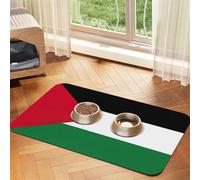 Palestine Flag Printing Pet Absorbent Tablecloth, Special Pad For Pet Bowls, Rollable For Storage, Ideal For Pet Bowls