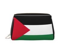 Palestine Flag Toiletry Cosmetics Bag, Portable Travel Cosmetic Makeup Bag,PVC Leather,with Compartments