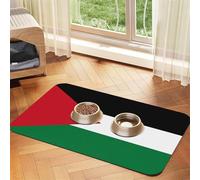 palestine flag1 print Cats Pet Bowl Placemat Pet Feeding Mats for Dogs, Non-Slip PU Leather Tablecloth for Pets