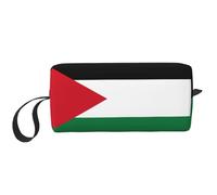 palestine flag1 print Travel Toiletry Pouch, Pencil Bag Canvas Makeup Bag, Multi-Purpose Cosmetic Bag with Zipper, White, One Size