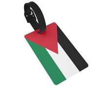 Palestine flag1 Printed Small Luggage Tags Portable Bag ID Holders with Adjustable Strap for Travel Gear