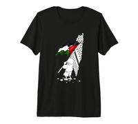 Palestine Free in Arabic Gaza Flag Premium T-Shirt