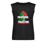 Palestine Gaza Freedom Sleeveless T-Shirt Graphic Mens Basic Black Unisex Cotton Casual Vest Tank Tops Tee S