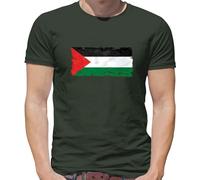 Palestine Grunge Style Flag - Mens T-Shirt - Army - XL Military Green