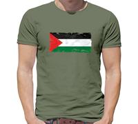 Palestine Grunge Style Flag - Mens T-Shirt - Khaki - Medium