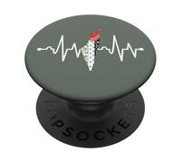 Palestine Heartbeat Keffiyeh Map Flag Palestinian Solidarity PopSockets Adhesive PopGrip