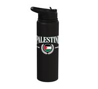 Palestine Jerusalem Flag Laurel EST 1988 Design Stainless Steel Insulated Water Bottle