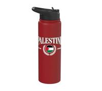 Palestine Jerusalem Flag Laurel EST 1988 Design Stainless Steel Insulated Water Bottle