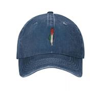 Palestine Map Palestinian Baseball Cap - Cotton Vintage Distressed Washed Denim Cap,Unisex Adjustable Casual Golf Cap Sun Visor Hat Outdoor Sport Caps,Dark Blue,One Size