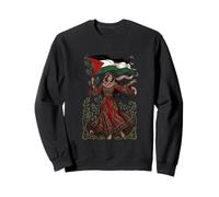 Palestine Motherland Freedom Flag Bearer - Palestinian Art Sweatshirt
