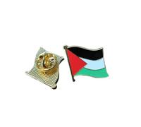 Palestine National Flag National Emblem Enamel Pin Palestinian Brooch For Backpack and Coat, Metal Stainless Steel, no gemstone