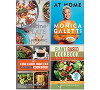 Palestine on a Plate [Hardcover], At Home [Hardcover], The Low Carb High Fat Cookbook, Plant Based Cookbook For Beginners 4 Books Collection Set