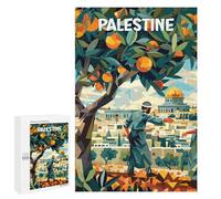 Palestine Oranges Cubism, 1000 PCS Wooden Picture Puzzle for Grown-Ups, Home Décor Activity - for Quiet Evenings And Focused Play