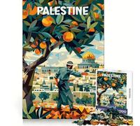Palestine Oranges Cubism 1000 Pieces Jigsaw Puzzles for Adults Brain Challenge Toy Indoor Play Precise Cut Fine Art Piece (38x52cm)