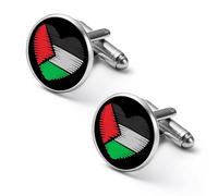 Palestine Palestinian Flag Love Heart Men Cufflinks Shirt Cuff Links Business Tuxedo Studs Wedding