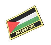 Palestine Palestinian Iron On Embroidery Country Flag Patch Embroidered Fabric Sew On Transfer for Clothes 8cm x 5cm Rectangle Pack of 1
