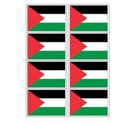 Palestine Palestinian National Flag Rectangular Matt Paper Stickers A4 Sheet of 8 (Each Sticker is 99mm x 68mm) (Rectangular)