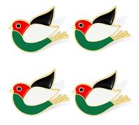 Palestine Pin, with Hummingbird Design, Solid Metal Enamel Brooch for Free Palestine Supporters - Meaningful Jewelry Gift Representing Unity & Peace for Men & Women (4pcs)