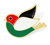 Palestine Pin, with Hummingbird Design, Solid Metal Enamel Brooch for Free Palestine Supporters - Meaningful Jewelry Gift Representing Unity & Peace for Men & Women (1pcs)