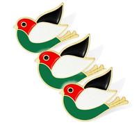 Palestine Pin, with Hummingbird Design, Solid Metal Enamel Brooch for Free Palestine Supporters - Meaningful Jewelry Gift Representing Unity & Peace for Men & Women (3pcs)
