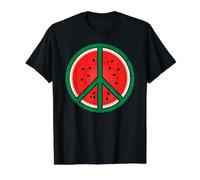 Palestine Shirt Watermelon Peace Sign Palestinian Flag Value Graphic T-Shirt, Men, Black, L