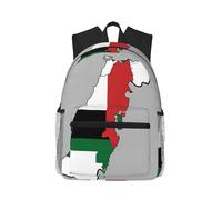 Palestine State Flag Map 03 Stylish Travel Backpack Lightweight Water Protection Laptop Backpack For College Business Work Black, One Size, Black, Rozmiar uniwersalny