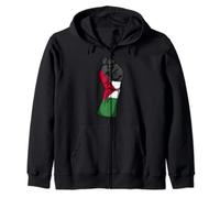 Palestine Strong Protest Fist Palestinian Free Palestine Zip Hoodie