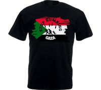 Palestine T-Shirt, Stop Bombing Gaza T-Shirt, Human Rights Tee, Free Gaza Save Gaza Palestine Flag, Unisex Adults Kids Tee Top (Black, 2XL)