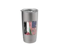 Palestine USA Flag Distressed - Half American Stainless Steel Insulated Tumbler
