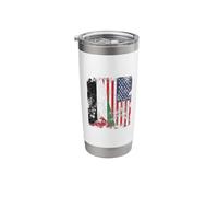Palestine USA Flag Distressed - Half American Stainless Steel Insulated Tumbler