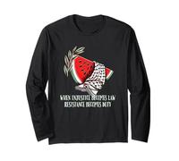 Palestine Watermelon Keffiyeh Palestinian Solidarity Justice Long Sleeve T-Shirt
