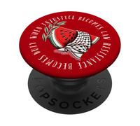 Palestine Watermelon Keffiyeh Palestinian Solidarity Justice PopSockets Adhesive PopGrip