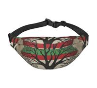 Palestinian Flag Fanny Pack for Men Women Belt Bag Fashion Waist Bag Everywhere Crossbody Bag Wallet Hip Bum Bag with Adjustable Strap Waterproof Chest Bag for Travel Hiking Sports, Black, One Size