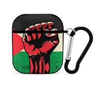 Palestinian Flag Fist Human Rights PC Headphone Case for AirPods 1 And 2 Earphone Cover Earbuds Accessories with Keychain