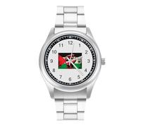 Palestinian Flag Fist Human Rights Quartz Watch Stainless Steel Wrist Watches for Men Women Easy to Read