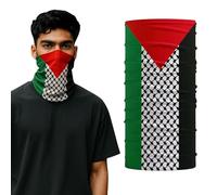 Palestinian Flag Keffiyeh Scarf Neck Gaiter - Windproof Dustproof Sunproof Face Mask, Tube Bandana, Headwrap, Palestine Headband for Men & Women - Protest, Festival, Outdoor, Sports, Cultural Wear