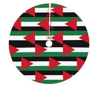 Palestinian Flag Print Christmas Tree Skirt, Winter Xmas Tree Mat Decorations For Home Party Holiday Decorations