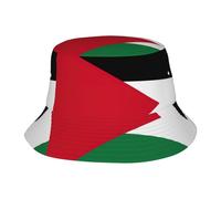 Palestinian Flag Print Hot Summer Bucket Hat Fun Outdoor Vacation Hat for Men and Women Lightweight Packable Black, Black, One Size, Black, One Size