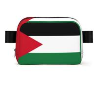 Palestinian Flag Print Unisex Waist Bag Wear-Resistant Belt Bag Hip Bag with Adjustable Strap for Hiking and Travel