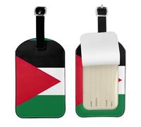 Palestinian Flag Printed Leather Luggage Tag, Durable Baggage Identifier, Soft PU ID Label, for Business Travel