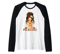 Palestinian Girl Palestine Flag Palestinian Girlfriend Wife Raglan Baseball Tee