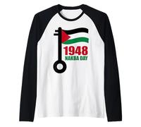 Palestinian Key Palestine Nakba Day Palestinian Flag 1948 Raglan Baseball Tee