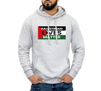 Palestinian Lives Matter Hoodie - Blend Grey - Mens - XL - Peaceful Message Pro Palestine Comfort Sweatshirt For Men And Women - Casual Wear Printed Hoodie Sweater For Activists Supporters