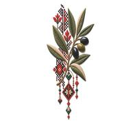 Palestinian Olive Branch & Tatreez Journal: Symbol of Peace & Sumud: 6x9 Lined Notebook Featuring Sacred Olive Branches, Olives, and Traditional Cross-Stitch Embroidery