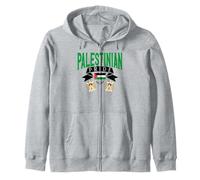 Palestinian Pride Coat of Arms Flag for Men Women. Zip Hoodie