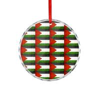 Palestinian Vintage Flag Decorative Hanging Glass Ornaments Christmas Tree Decorations Indoor Home Pendant Gifts 1PCS