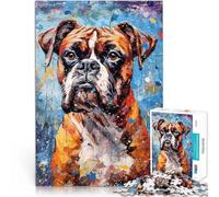 Palette Boxer dog painting1000 teenager Pieces Jigsaw Puzzle Learning Educational Toy Wall Decoration Unique Birthday and Xmas Gifts 38x26cm