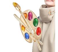 Palette Brooch Pin | 7*10*1 Cm Alloy Vintage Brooch | Fashion Shawl Pin | Flat Relief Structure | Cloak Pins | Lapel Costume Accessories for Sweater Scarf Hat Bag Suit Tie Birthday Painting Lovers