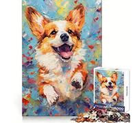 Palette Corgi Dog Painting Jigsaw Puzzles 1000 Pieces for Teenagers Recall Boost Serene Time Smooth Cut Elegant Gift (50x75cm)